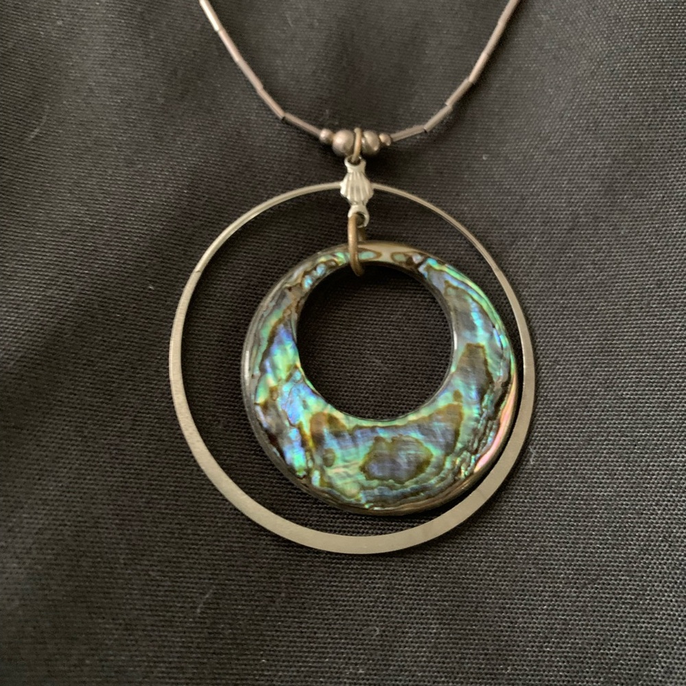 Vintage abalone shell necklace. Was my grandmothers in the 70s